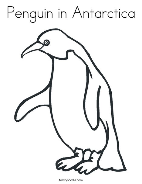 Penguin in antarctica coloring page