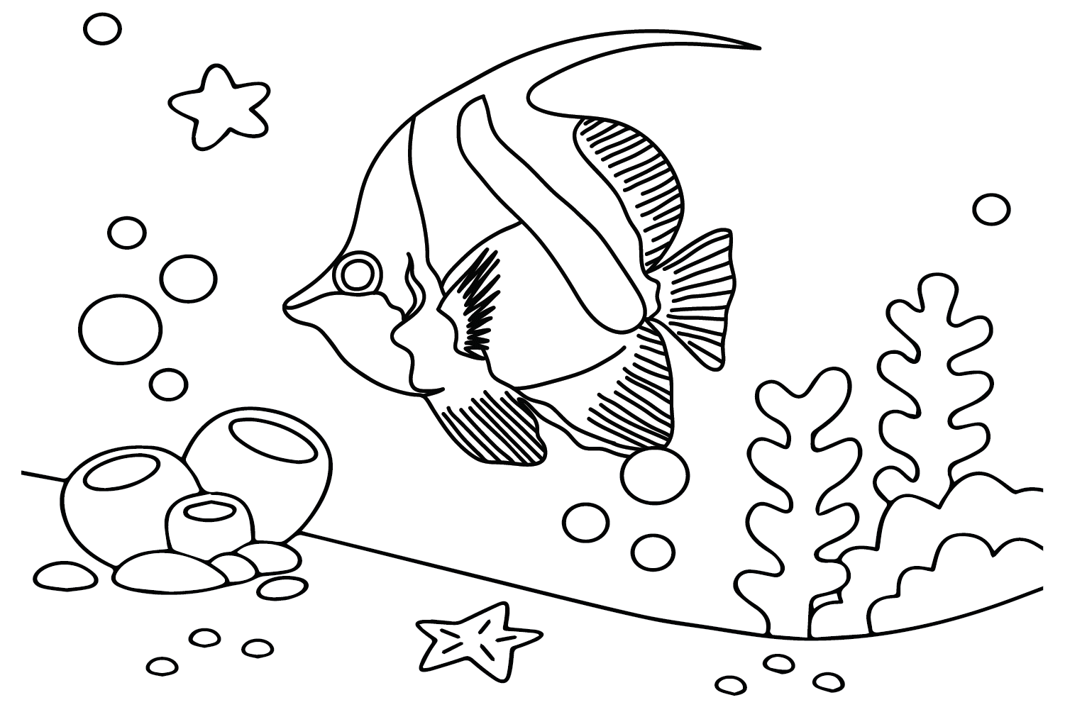 Drawing pennant coralfish coloring page