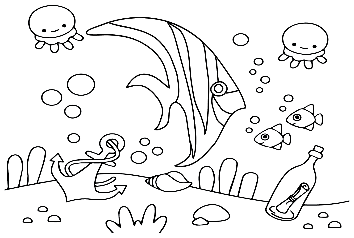 Pennant coralfish in the sea coloring pages