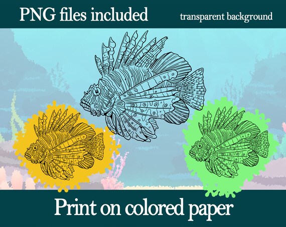 Sea fish for kids and adults coloring pages with saltwater fish and animals to color in