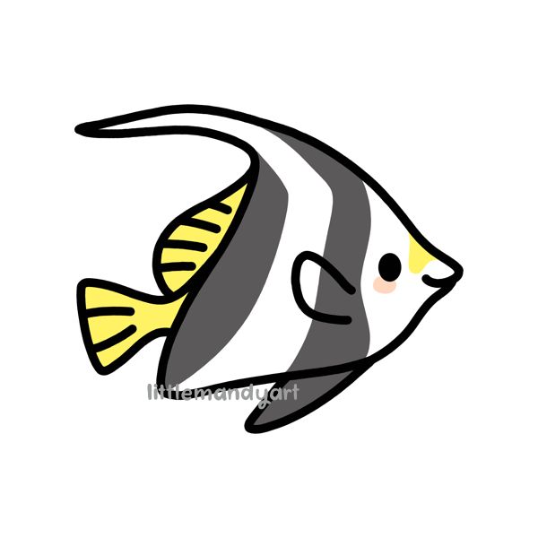 Pennant coralfish sticker for sale by littlemandyart cute stickers easy doodles drawings cute doodles