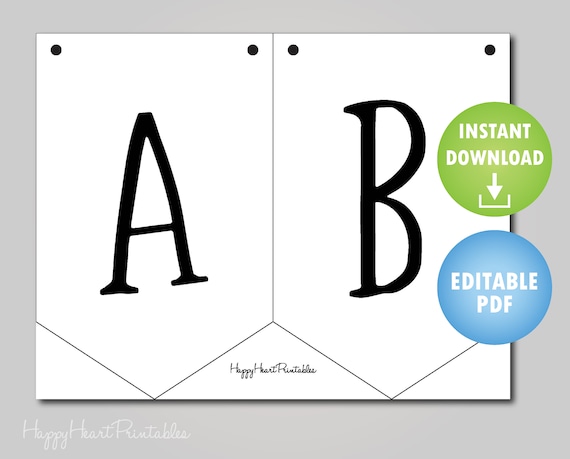 Editable pennant banner pattern printable banner template download now