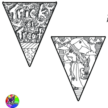 Halloween coloring pages pennant banner halloween coloring sheets