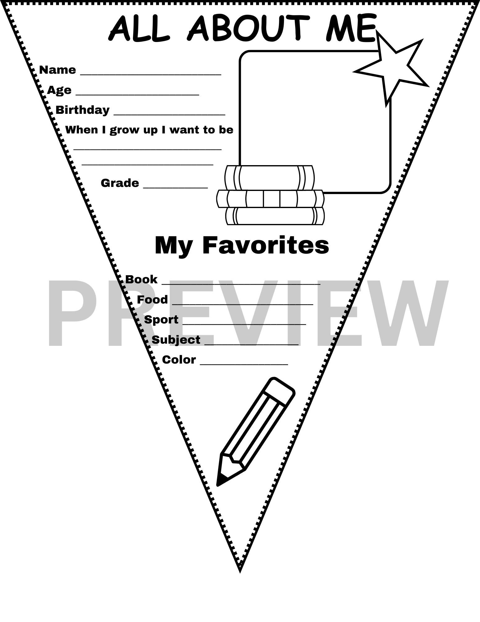 All about me pennant made by teachers