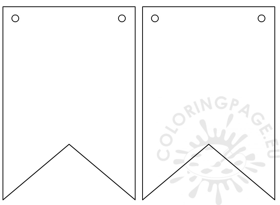 Printable pennant flag shape coloring page