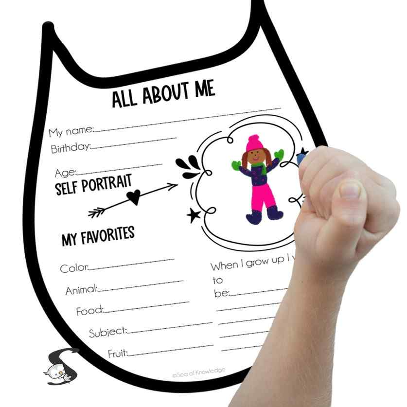 Owl about me poster fun pennant template