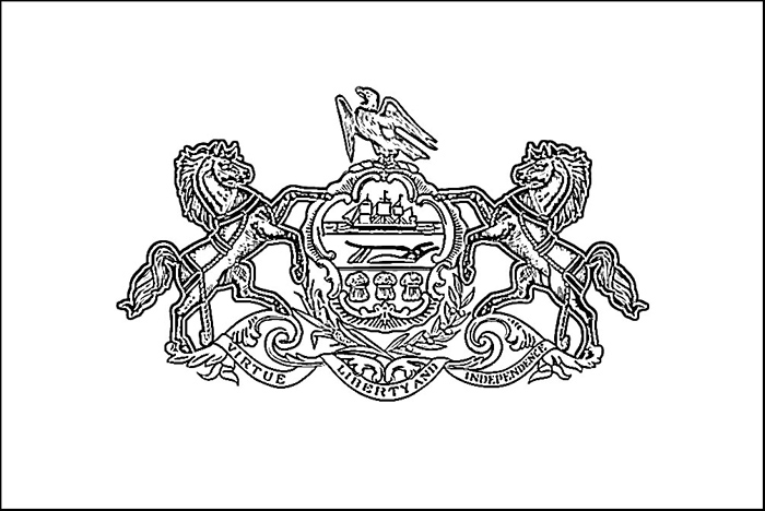 Pennsylvania flag coloring page purple kitty