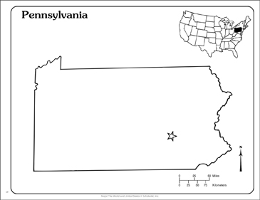 Pennsylvania state outline map printable maps