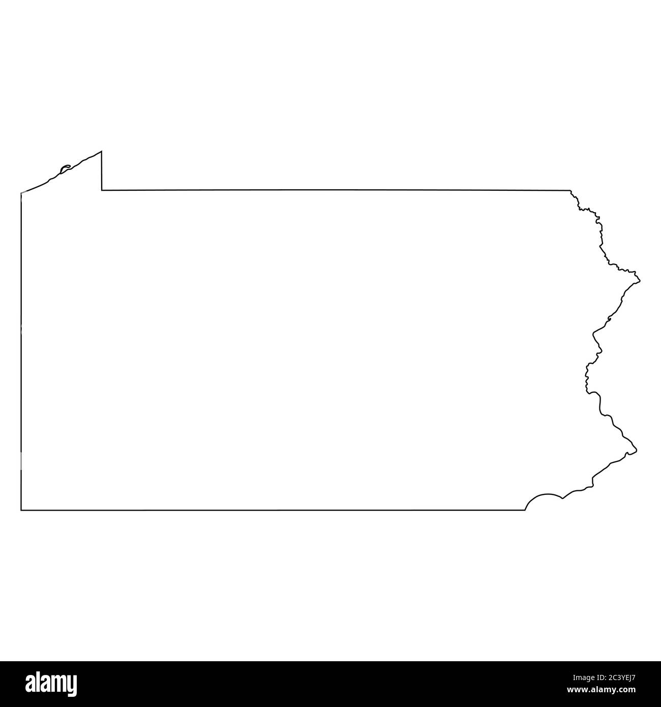 Pennsylvania pa state maps black outline map isolated on a white background eps vector stock vector image art