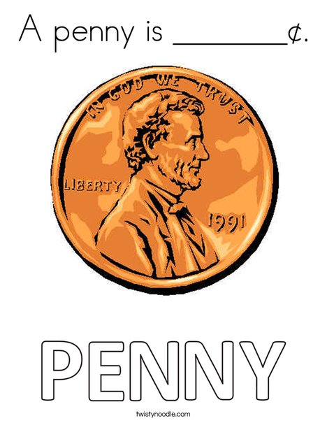 A penny is coloring page