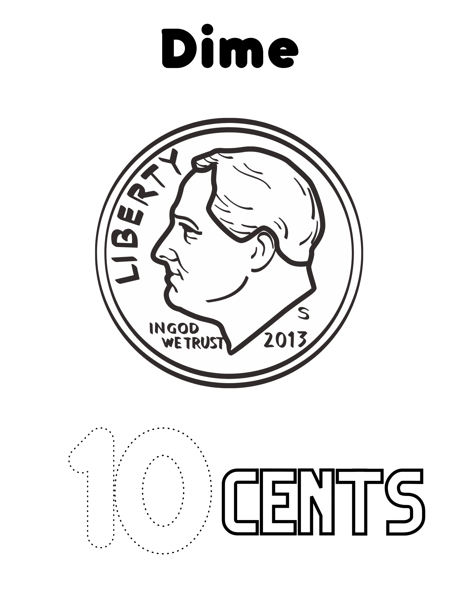Dime coloring sheet â the wealthy toolbox