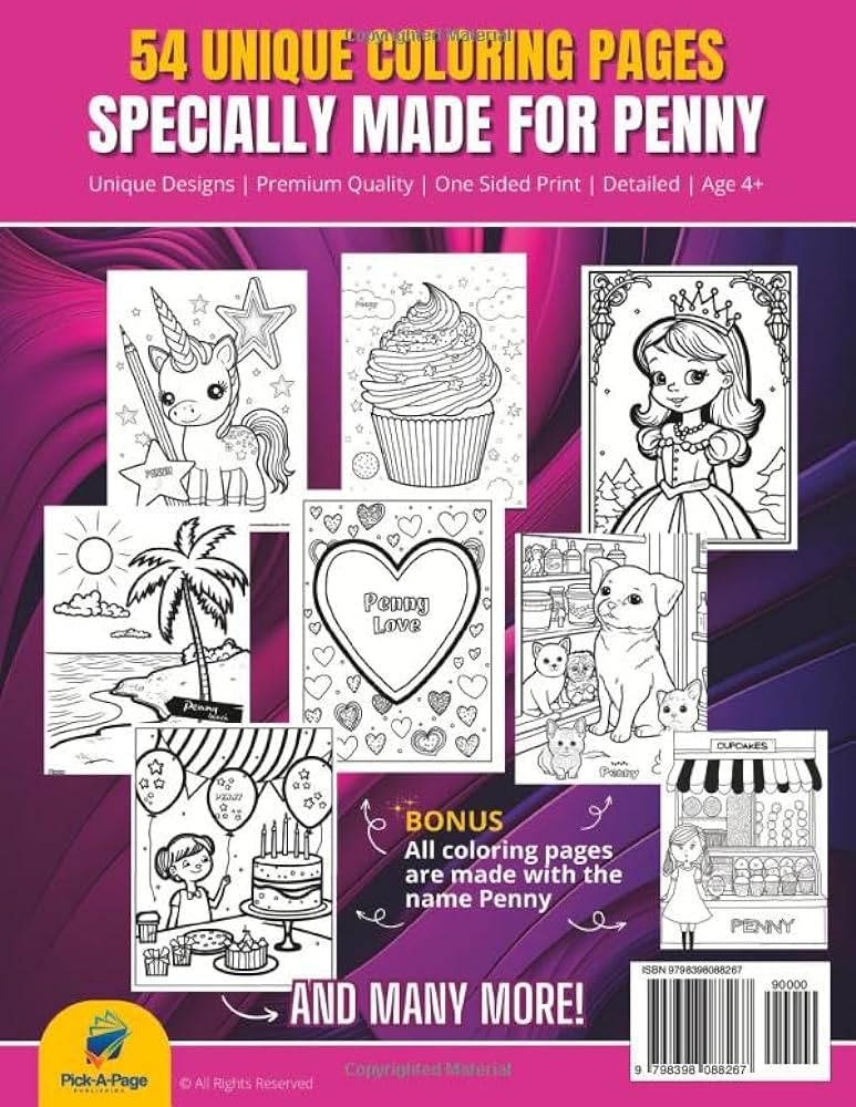 Penny coloring book perfect personal name gift