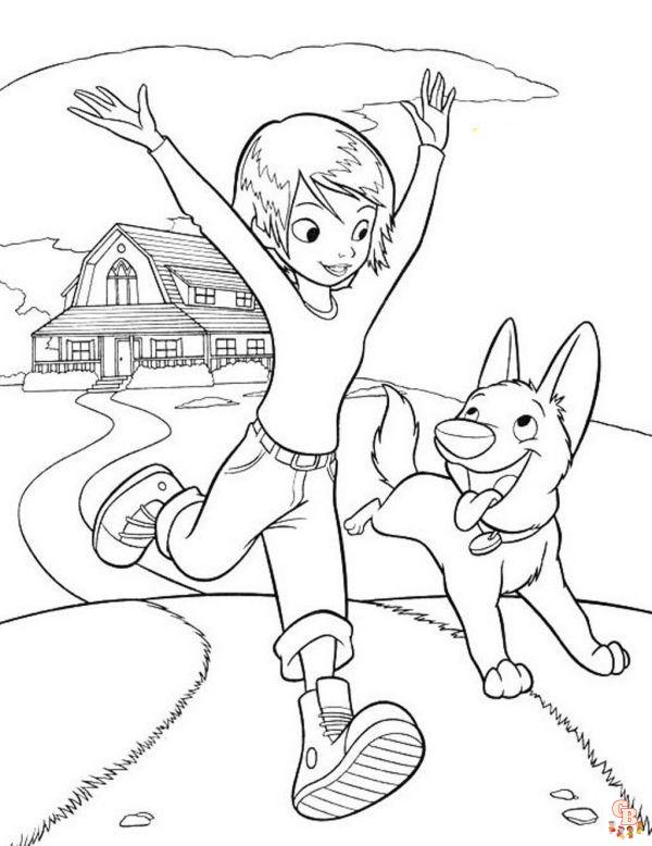 Get creative with cute bolt and penny coloring pages