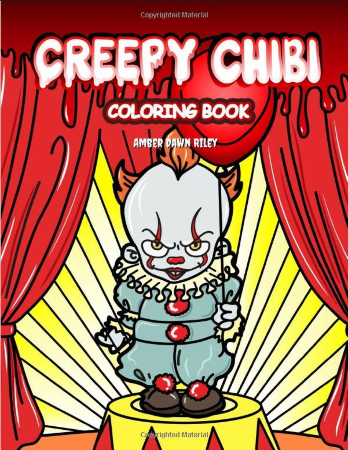 Creepy chibi anime japanese cute kawaii adult colouring book movies horror goths