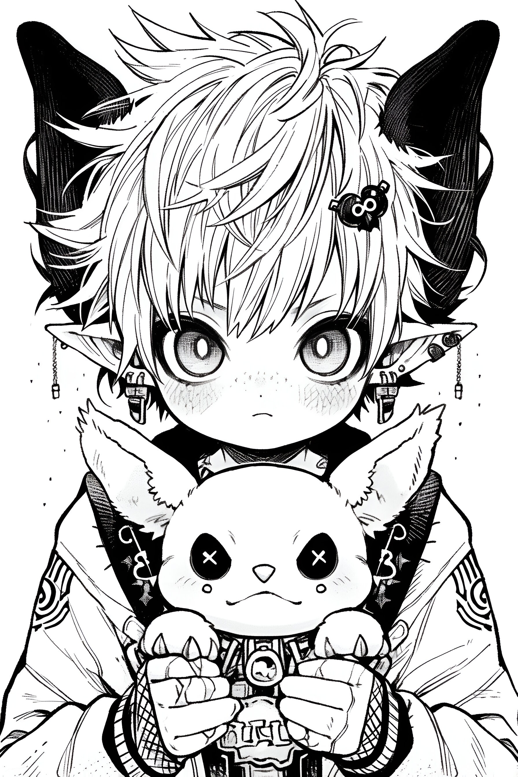 Gothic chibi colouring pages creepy chibi kawaii and anime printable colouring pages perfect for adults and teens instant download instant download