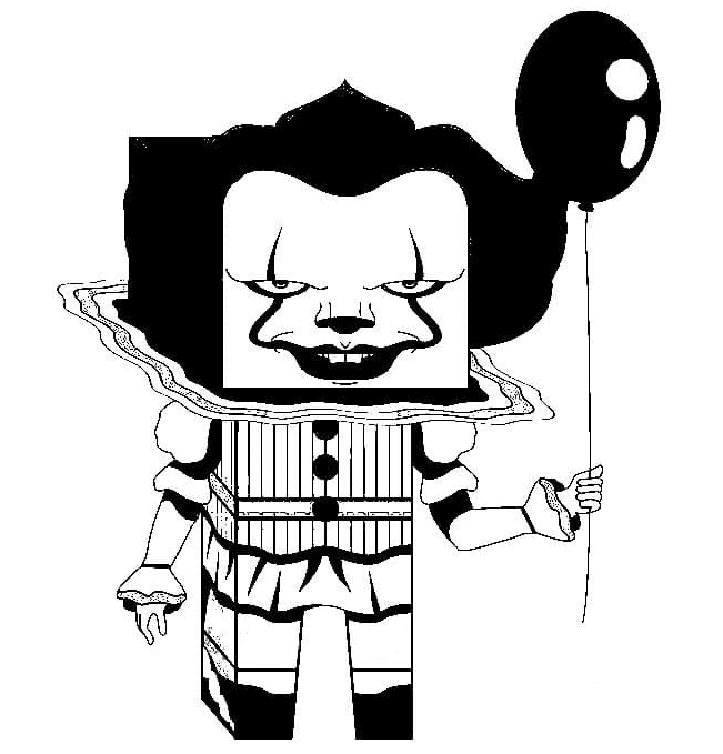 Cute chibi pennywise coloring page