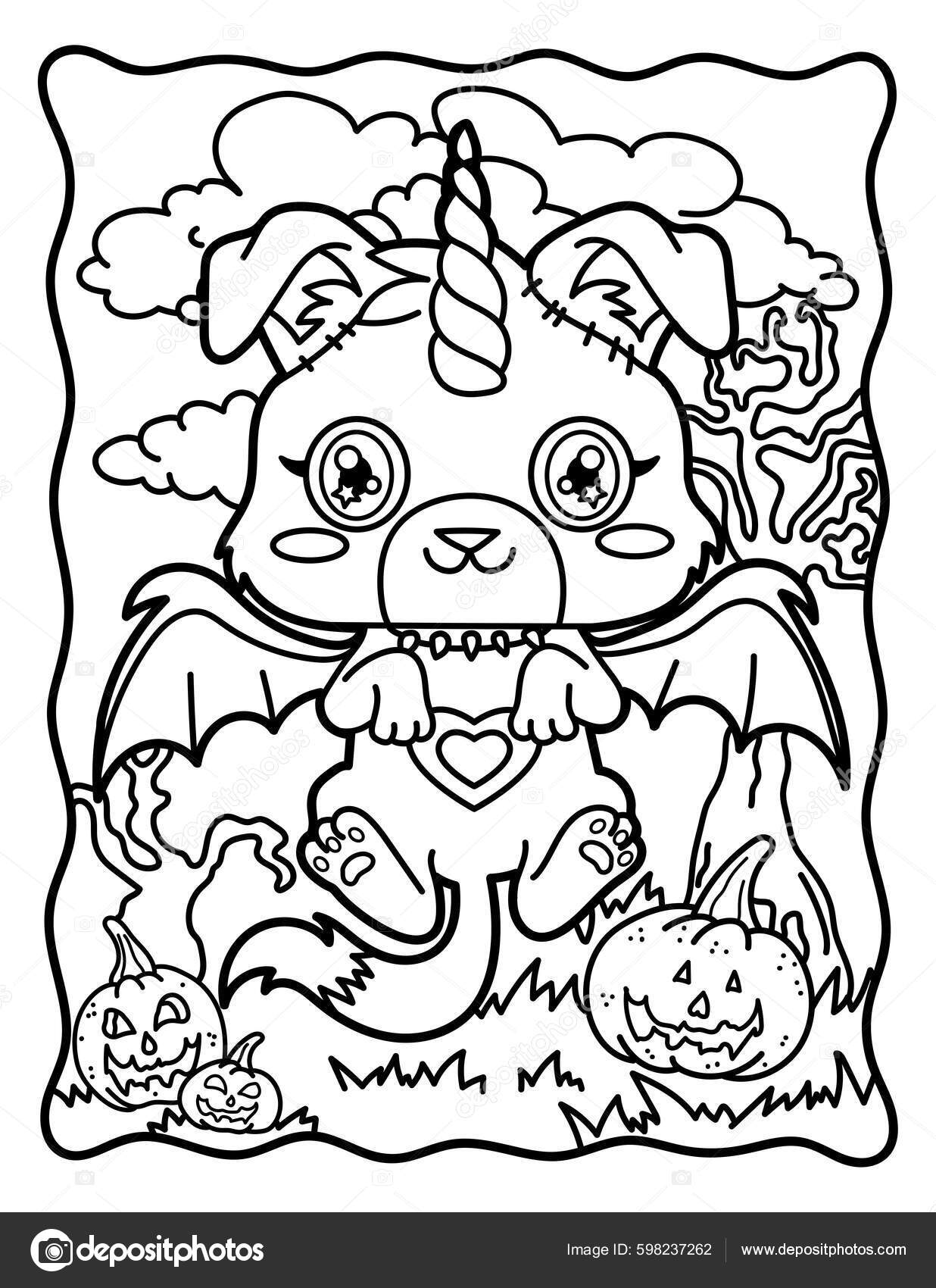 Coloring book children chibi chibi dog magic dog coloring book stock vector by meineillustrations