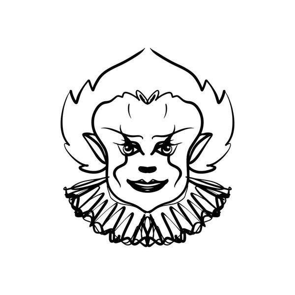 Evil horrible clown art halloween mask illustration clipart editable details stock vector by knstart