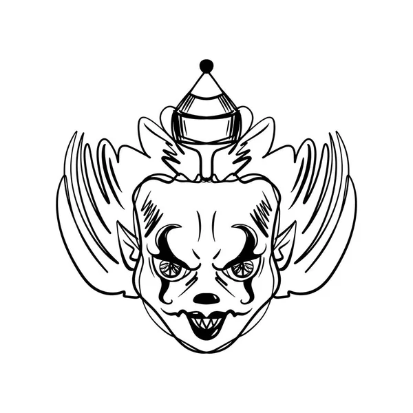 Evil horrible clown art halloween mask illustration clipart editable details stock vector by knstart