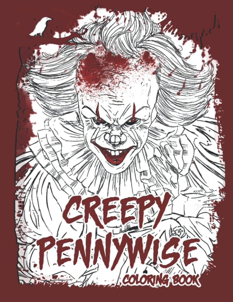 Creepy pennywãse coloring book pages designed to inspire creativity collection of colouring pages for adults including horror designs of creepy pennywãse toss tacos books