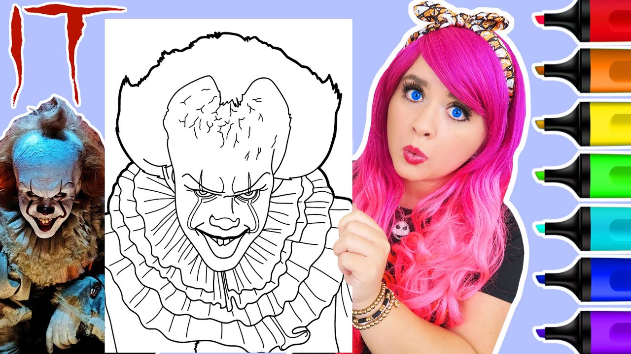 Coloring it pennywise the dancing clown coloring page ohuhu paint arkers