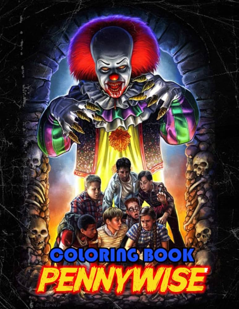 Pennywise loring book stephen king horror movie with fun easy relaxing loring pages spooky portraits sumiko gist books