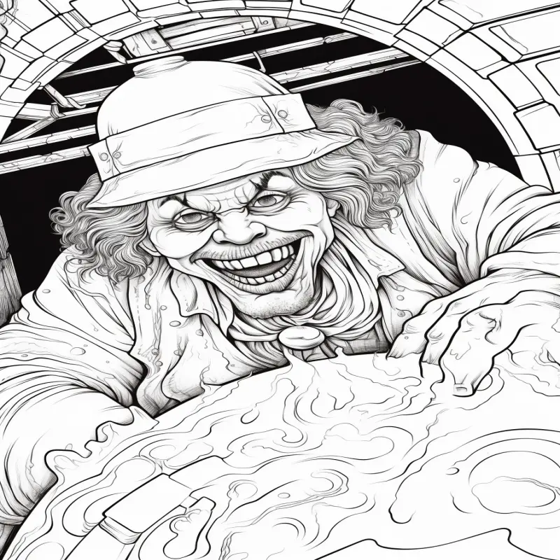 Original upgraded thick pages sewer world coloring book adult stress relief coloring book halloween party gift