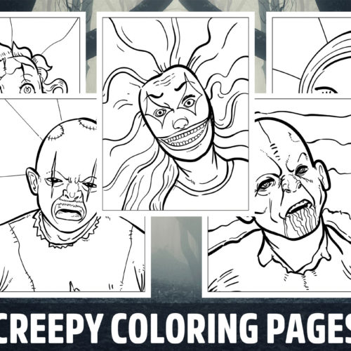 Creepy coloring pages for kids girls boys teens birthday school activity made by teachers