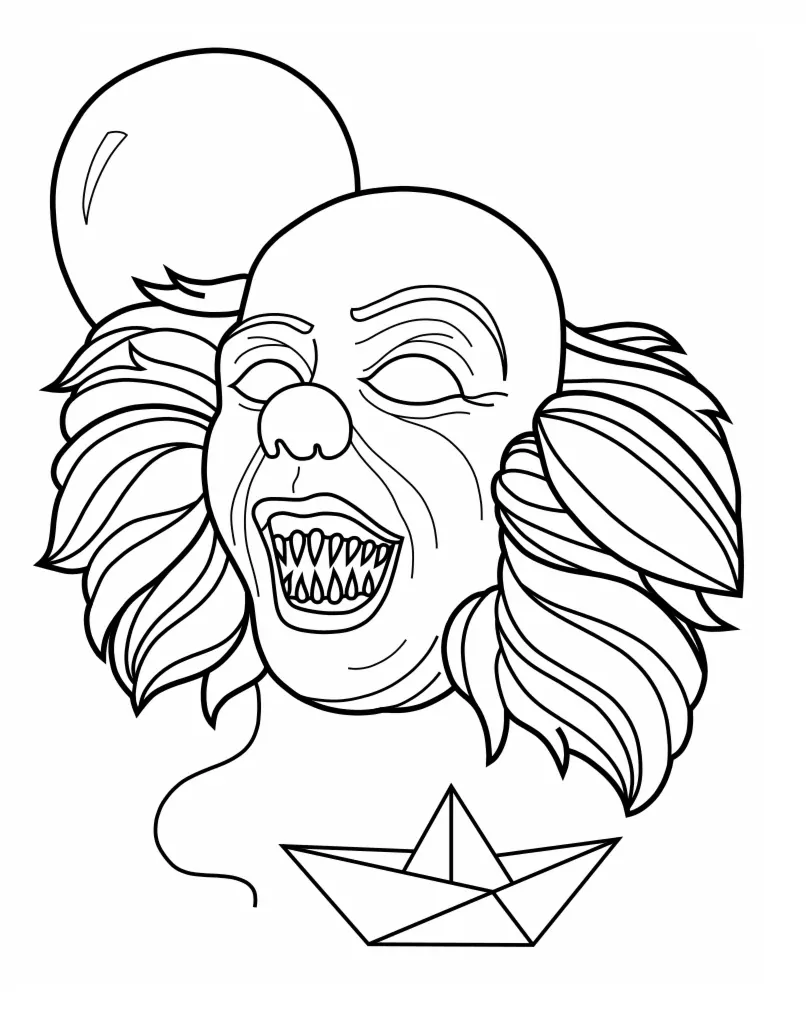 Creepy clown pennywise fãrbung seite