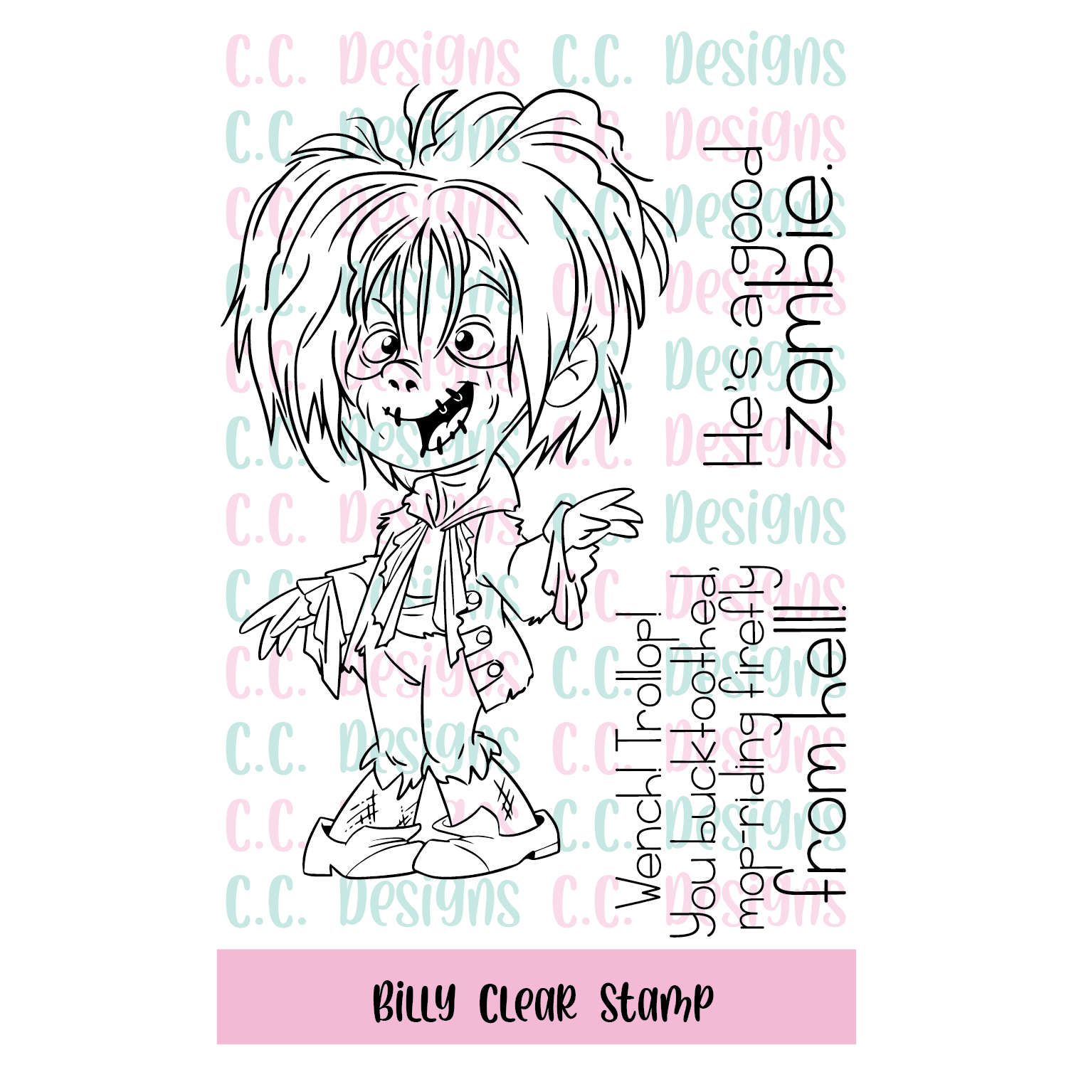 Billy clear stamp set â cc designs rubber stamps