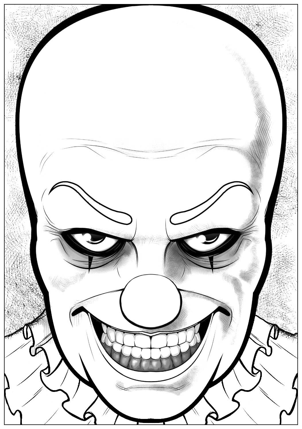 Would you dare to color this horrible pennywise the clown from it from the gallery events halloween desenho de palhaão desenho de carpas palhaãos