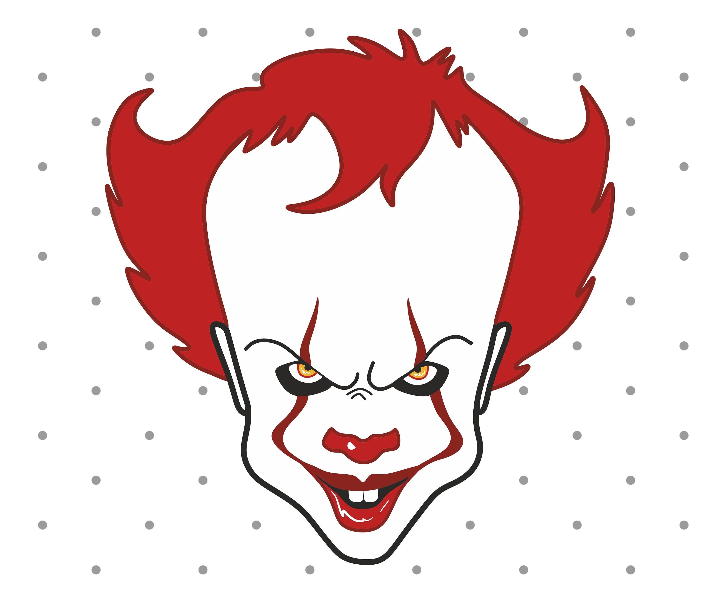 Pennywise svg pennywise clipart horror character svg horror movie svg pennywise face svg instant download instant download
