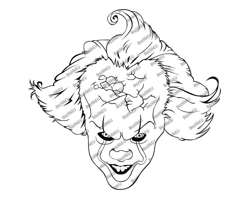 Pennywise svg it clown pennywise face scary clown etsy scary clowns pennywise clown