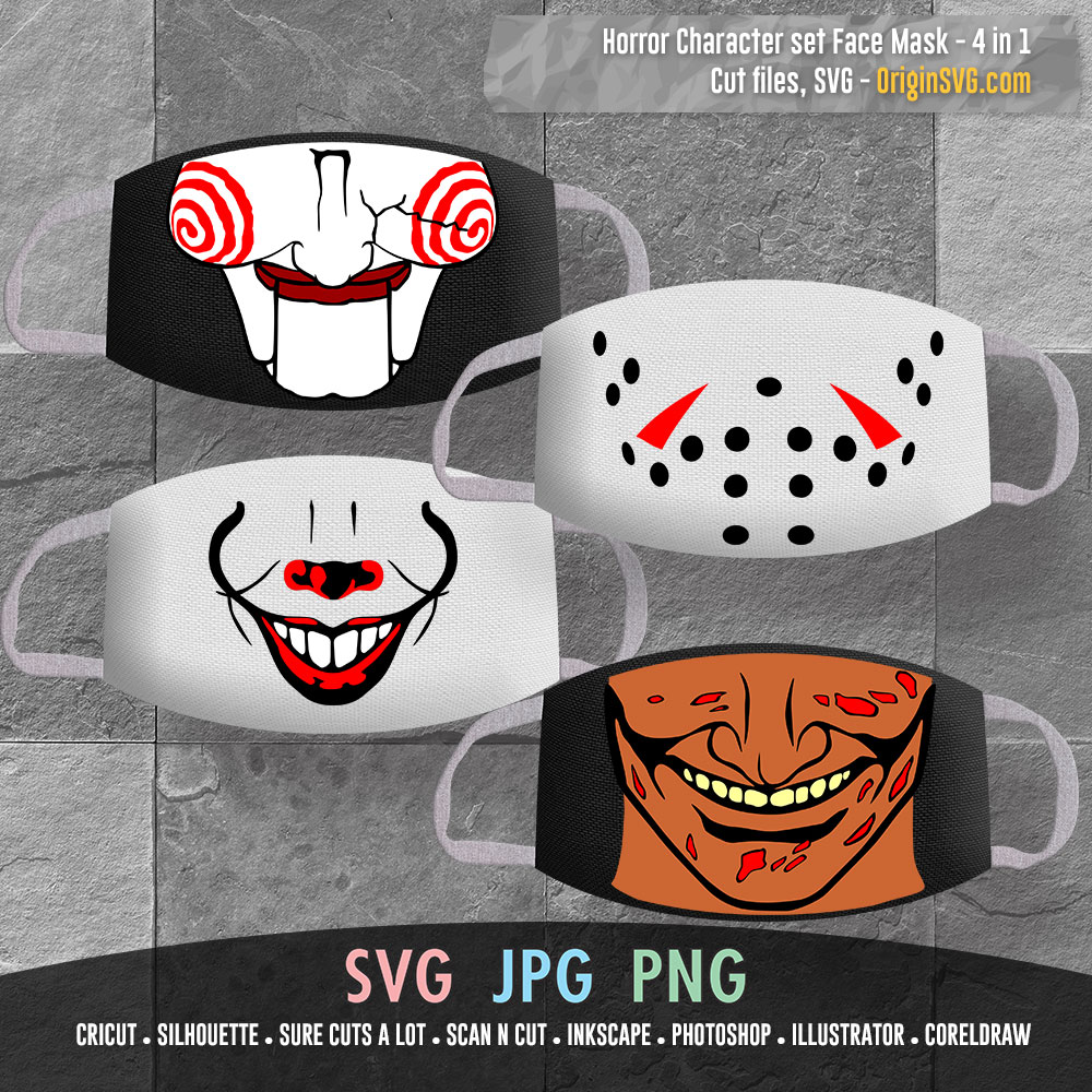 Halloween face mask in pennywise mouth billy saw doll mouth jason voorhees freddy krueger