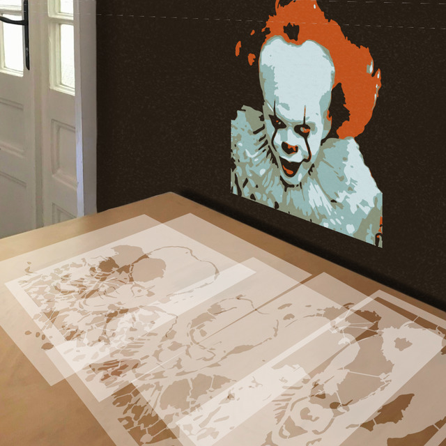 Pennywise stencil in layers