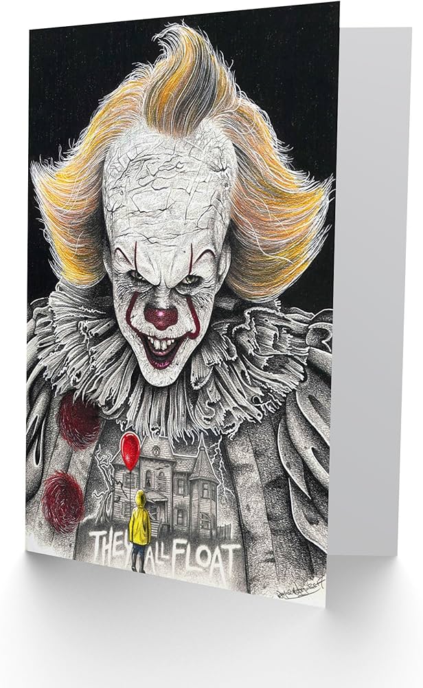 Wee blue coo wayne maguire tattooed pennywise it clown inked ikon sealed greeting card plus envelope blank inside office products