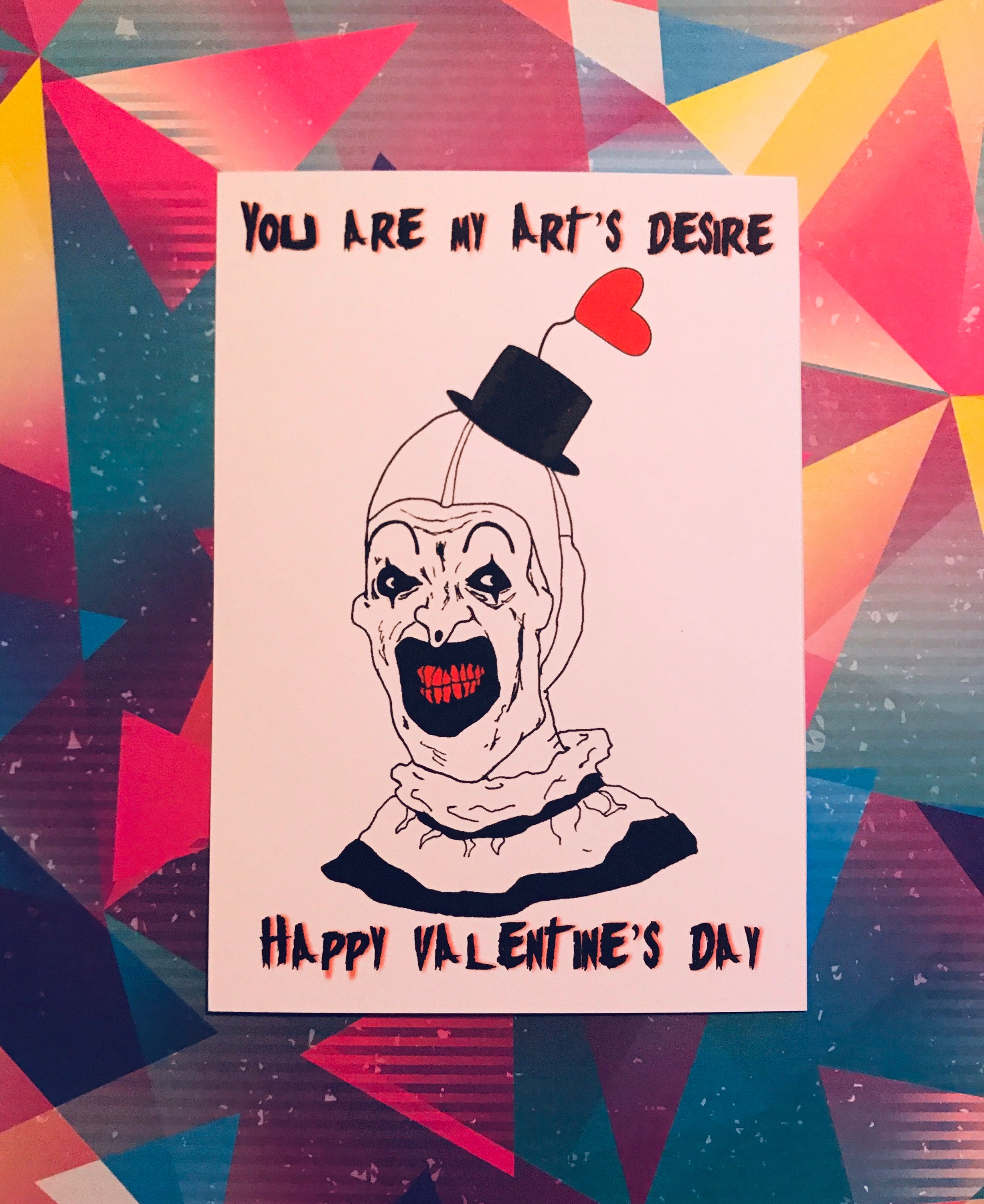 Valentine clown card