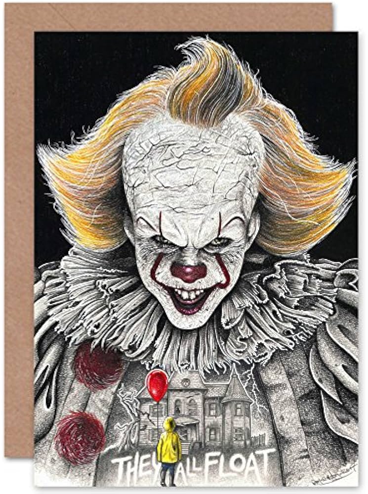 Wee blue coo wayne maguire tattooed pennywise it clown inked ikon sealed greeting card plus envelope blank inside office products