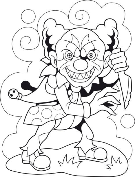 Drawing of a killer clown stock illustrations royalty