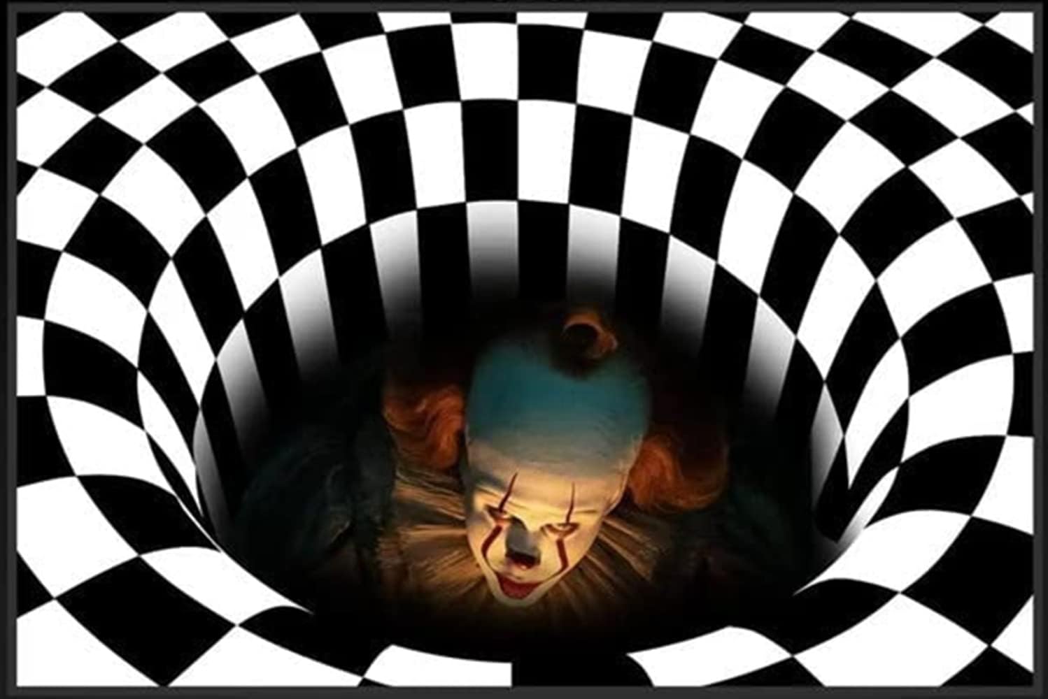 Saoniang pennywise outdoor doormatclown doormatd illusion clown doormatbathroom rugsïhalloween pennywise door mat for indoor and outdoor ft
