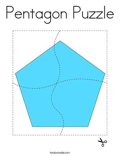 Pentagon puzzle coloring page