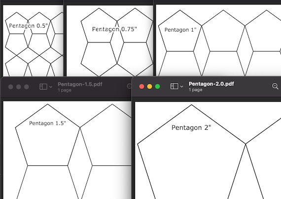 Pentagon printable english paper piecing template