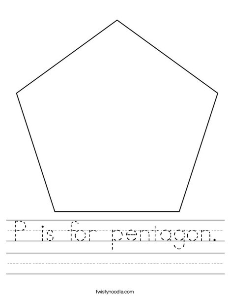 P is for pentagon worksheet