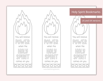 Printable pentecost craft activity pentecost coloring bookmarks sunday school pentecost activity holy spirit bible craft instant download