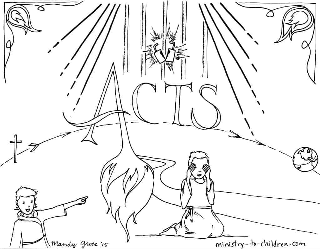 Acts bible book coloring page