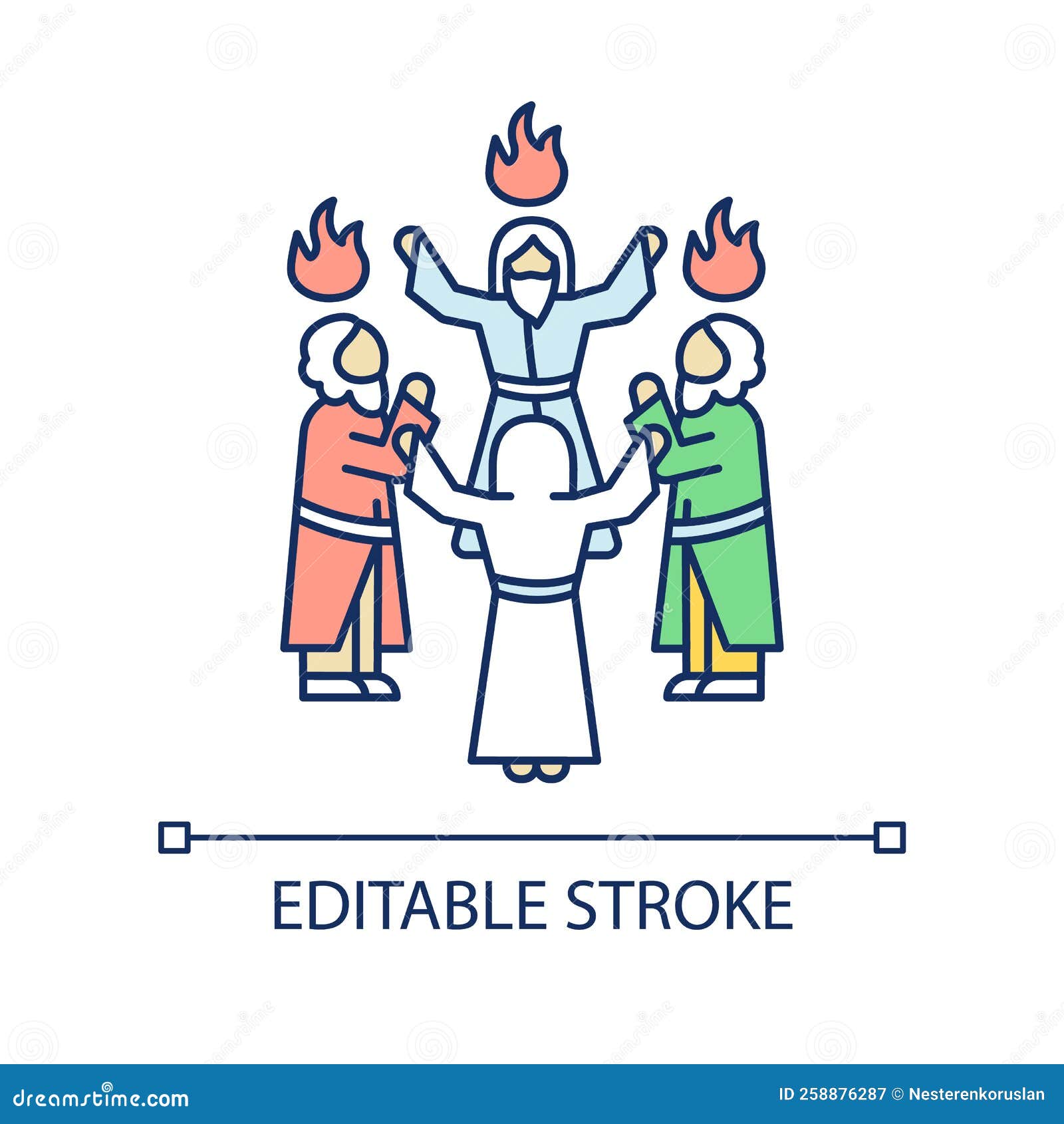 Pentecost celebration rgb color icon stock vector