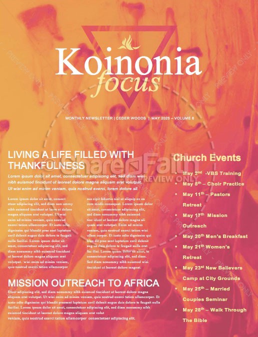 Pentecost sunday church newsletter template clover media
