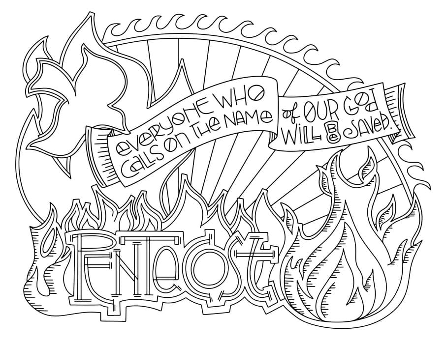 Pentecost coloring book printable and online