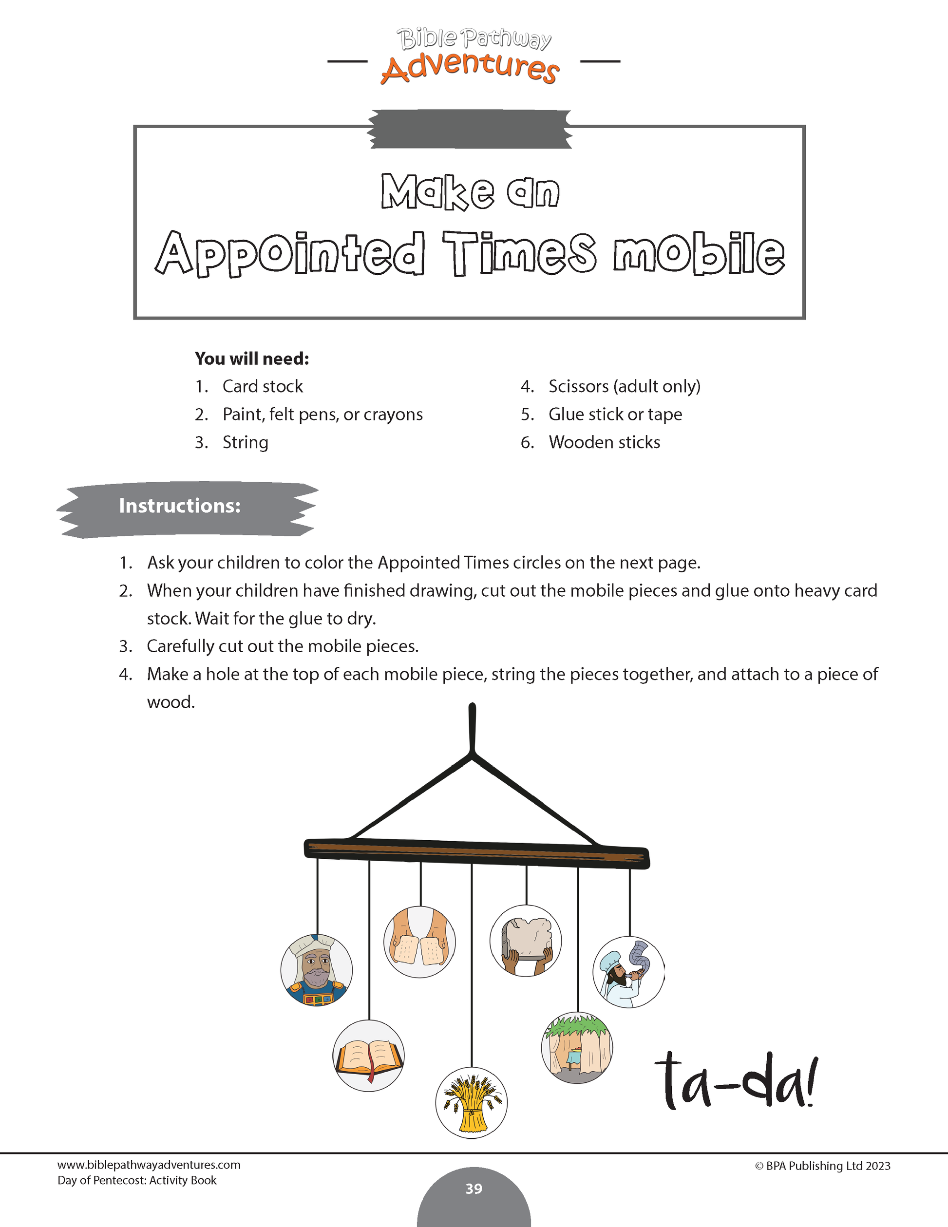 Day of pentecost activity book pdf â bible pathway adventures