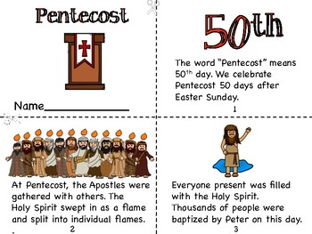 Pentecost mini book and coloring page by miss ps prek pups tpt